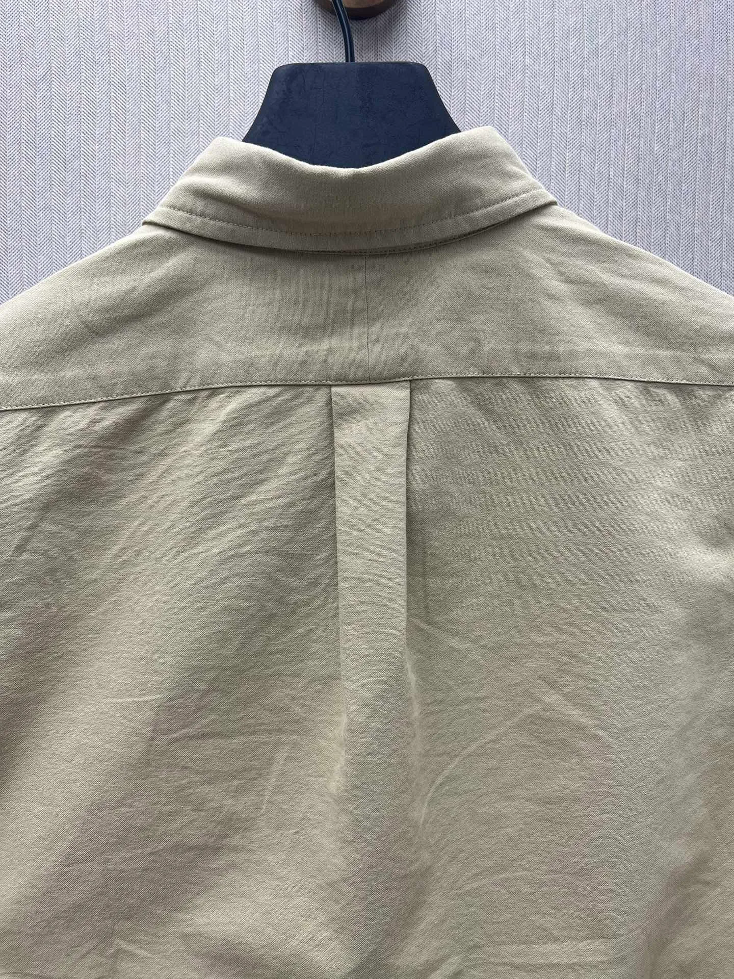 🅿️460 Polo 25ss new solid color logo embroidered buttoned long-sleeved shirt men's high version code number: XS.S.M.L.XL.